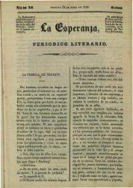 Portada:La esperanza : periódico literario. Núm. 16, domingo 21 de julio de 1839