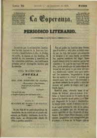 Portada:La esperanza : periódico literario. Núm. 35, domingo 1º de diciembre de 1839