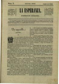 Portada:La esperanza : periódico literario. Núm. 3, febrero 9 de 1840
