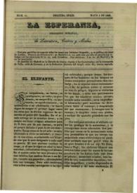 Portada:La esperanza : periódico literario. Núm. 15, mayo 3 de 1840