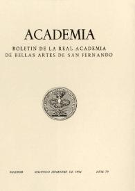 Academia : Anales y Boletín de la Real Academia de Bellas Artes de San Fernando. Núm. 79, segundo semestre, 1994 | Biblioteca Virtual Miguel de Cervantes