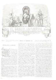 Portada:El museo universal. Núm. 9, Madrid 2 de marzo de 1862, Año VI