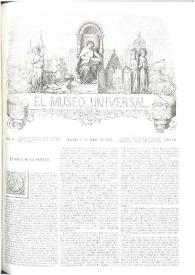 Portada:El museo universal. Núm. 14, Madrid 5 de abril de 1863, Año VII