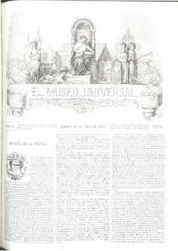Portada:El museo universal. Núm. 17, Madrid 26 de abril de 1863, Año VII