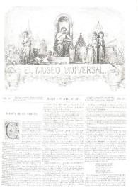 Portada:El museo universal. Núm. 14, Madrid 2 de abril de 1865, Año IX