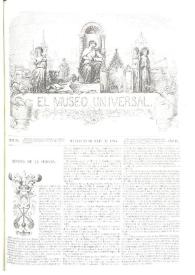 Portada:El museo universal. Núm. 30, Madrid 23 de julio de 1865, Año IX