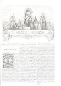 Portada:El museo universal. Núm. 6, Madrid 11 de febrero de 1866, Año X