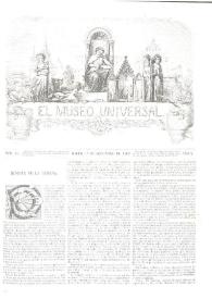 Portada:El museo universal. Núm. 35, Madrid 2 de setiembre de 1866, Año X [sic]