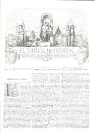 Portada:El museo universal. Núm. 36, Madrid 9 de setiembre de 1866, Año X [sic]
