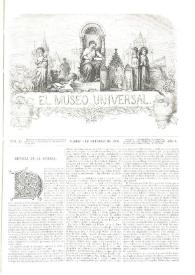 Portada:El museo universal. Núm. 49, Madrid 9 de diciembre de 1866, Año X