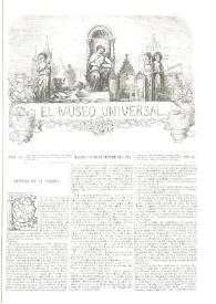 Portada:El museo universal. Núm. 52, Madrid 30 de diciembre de 1866, Año X