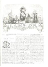 Portada:El museo universal. Núm. 3, Madrid 20 de enero de 1867, Año XI