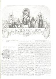 Portada:El museo universal. Núm. 11, Madrid 17 de marzo de 1867, Año XI