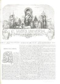 Portada:El museo universal. Núm. 17, Madrid 28 de abril de 1867, Año XI