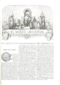 Portada:El museo universal. Núm. 48, Madrid 30 de noviembre de 1867, Año XI