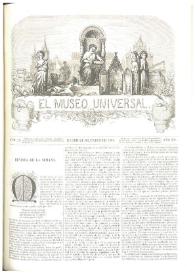 Portada:El museo universal. Núm. 12, Madrid 21 de marzo de 1868, Año XII