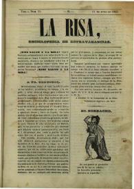 Portada:La risa : enciclopedia de extravagancias. Tom. I, Núm. 11, 11 de junio de 1843