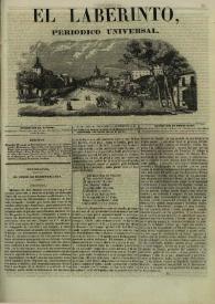 Portada:El laberinto. Núm. 6, miércoles 15 de enero 1845