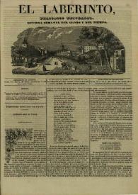Portada:El laberinto. Núm. 35, lunes 13 de octubre 1845
