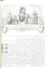 Portada:El museo universal. Núm. 32, Madrid 8 de agosto de 1869, Año XIII