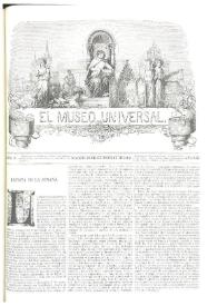 Portada:El museo universal. Núm. 37, Madrid 12 de setiembre de 1869, Año XIII [sic]