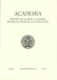 Portada:Academia : Anales y Boletín de la Real Academia de Bellas Artes de San Fernando. Núm. 75, segundo semestre, 1992