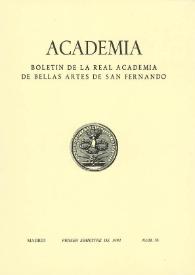 Portada:Academia : Anales y Boletín de la Real Academia de Bellas Artes de San Fernando. Núm. 76, primer semestre, 1993