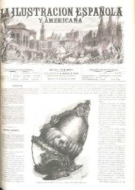Portada:La Ilustración española y americana. Año XVI. Núm. 34. Madrid 8 de setiembre de 1872 [sic]