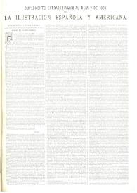 Portada:La Ilustración española y americana. Año XXVIII. Suplemento extraordinario al núm. 5, febrero 1884