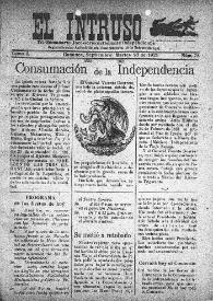 Portada:El intruso. Tri-Semanario Joco-serio netamente independiente. Tomo I, núm. 78, martes 27 de septiembre de 1921
