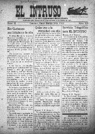 Portada:El intruso. Tri-Semanario Joco-serio netamente independiente. Tomo II, núm. 123, martes 10 de enero de 1922