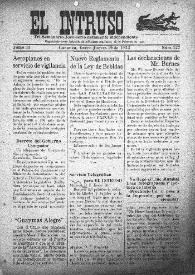 Portada:El intruso. Tri-Semanario Joco-serio netamente independiente. Tomo II, núm. 127, jueves 19 de enero de 1922