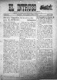 Portada:El intruso. Tri-Semanario Joco-serio netamente independiente. Tomo II, núm. 130, jueves 26 de enero de 1922