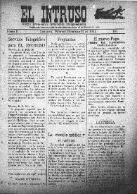 Portada:El intruso. Diario Joco-serio netamente independiente. Tomo II, núm. 143, domingo 12 de febrero de 1922
