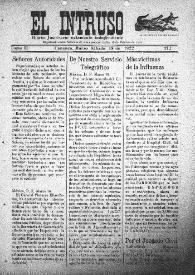 Portada:El intruso. Diario Joco-serio netamente independiente. Tomo II, núm. 172, sábado 18 de marzo de 1922