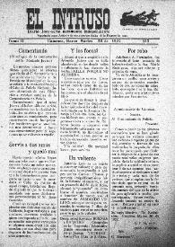 Portada:El intruso. Diario Joco-serio netamente independiente. Tomo II, núm. 180, martes 28 de marzo de 1922