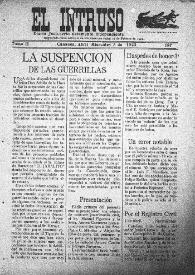 Portada:El intruso. Diario Joco-serio netamente independiente. Tomo II, núm. 187, miércoles 5 de abril de 1922