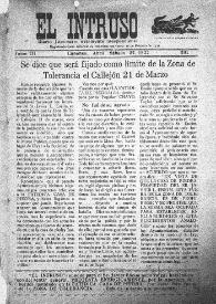 Portada:El intruso. Diario Joco-serio netamente independiente. Tomo III, núm. 202, sábado 22 de abril de 1922