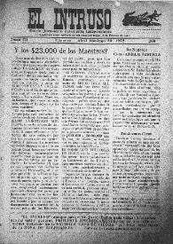 Portada:El intruso. Diario Joco-serio netamente independiente. Tomo III, núm. 209, domingo 30 de abril de 1922