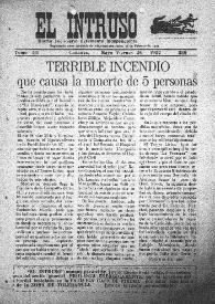 Portada:El intruso. Diario Joco-serio netamente independiente. Tomo III, núm. 230, viernes 26 de mayo de 1922