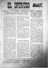 Portada:El intruso. Diario Joco-serio netamente independiente. Tomo III, núm. 235, jueves 1 de junio de 1922