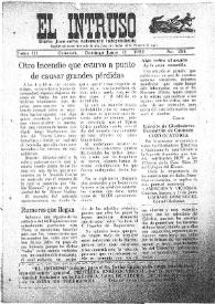 Portada:El intruso. Diario Joco-serio netamente independiente. Tomo III, núm. 244, domingo 11 de junio de 1922