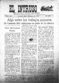 Portada:El intruso. Diario Joco-serio netamente independiente. Tomo III, núm. 280, domingo 23 de julio de 1922
