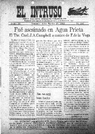Portada:El intruso. Diario Joco-serio netamente independiente. Tomo III, núm. 281, martes 25 de julio de 1922