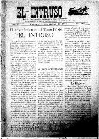 Portada:El intruso. Diario Joco-serio netamente independiente. Tomo IV, núm. 302, viernes 18 de agosto de 1922