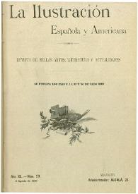 Portada:La Ilustración española y americana. Año XL. Núm. 29. Madrid, 8 de agosto de 1896