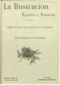 Portada:La Ilustración española y americana. Año XL. Núm. 42. Madrid, 15 de noviembre de 1896