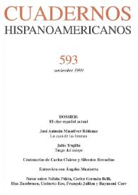 Portada:Cuadernos Hispanoamericanos. Núm. 593, noviembre 1999