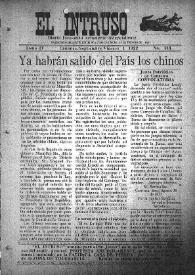 Portada:El intruso. Diario Joco-serio netamente independiente. Tomo IV, núm. 314, viernes 1 de septiembre de 1922