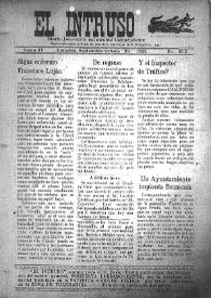Portada:El intruso. Diario Joco-serio netamente independiente. Tomo IV, núm. 332, sábado 23 de septiembre de 1922
